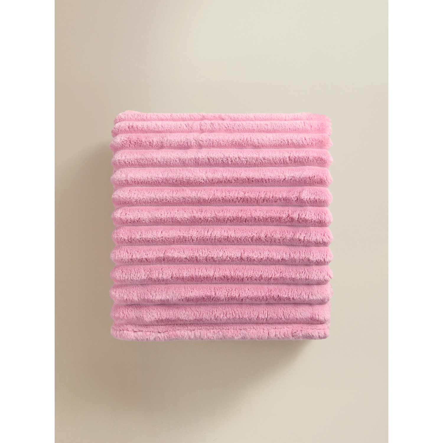 George Pink Ribbed Super Soft Throw - 150Cm X 120Cm