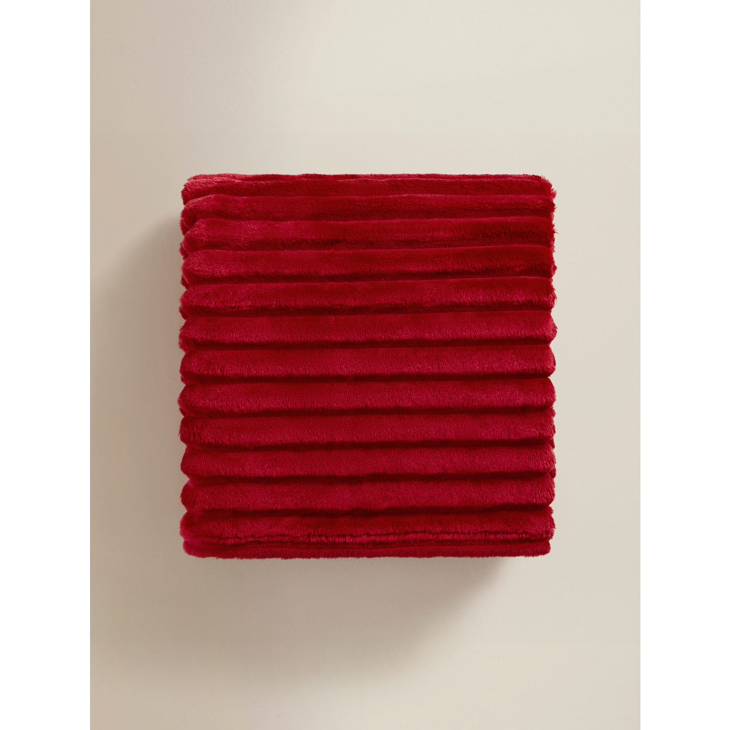 George Red Ribbed Super Soft Throw - 150Cm X 120Cm