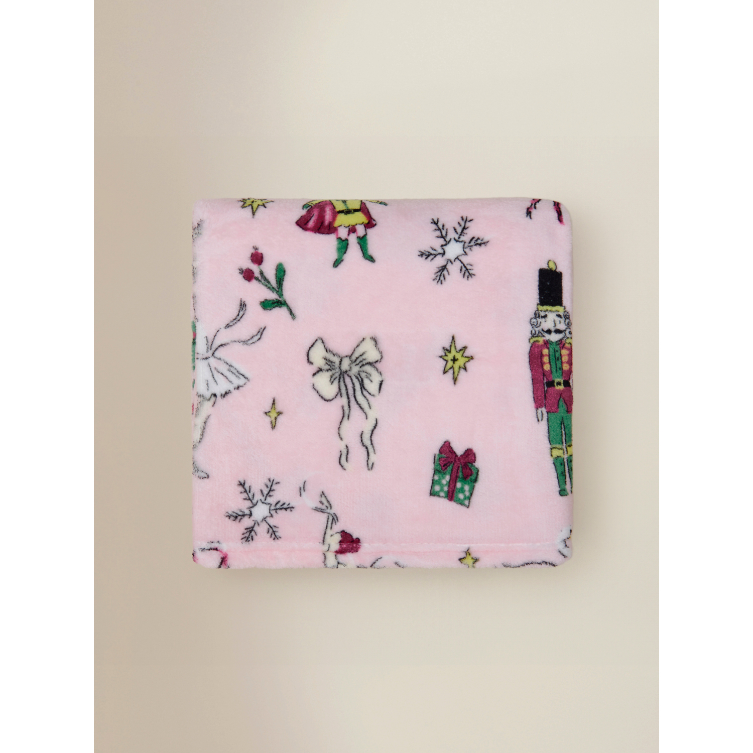 George Pink Christmas Nutcracker Super Soft Throw 120X150cm
