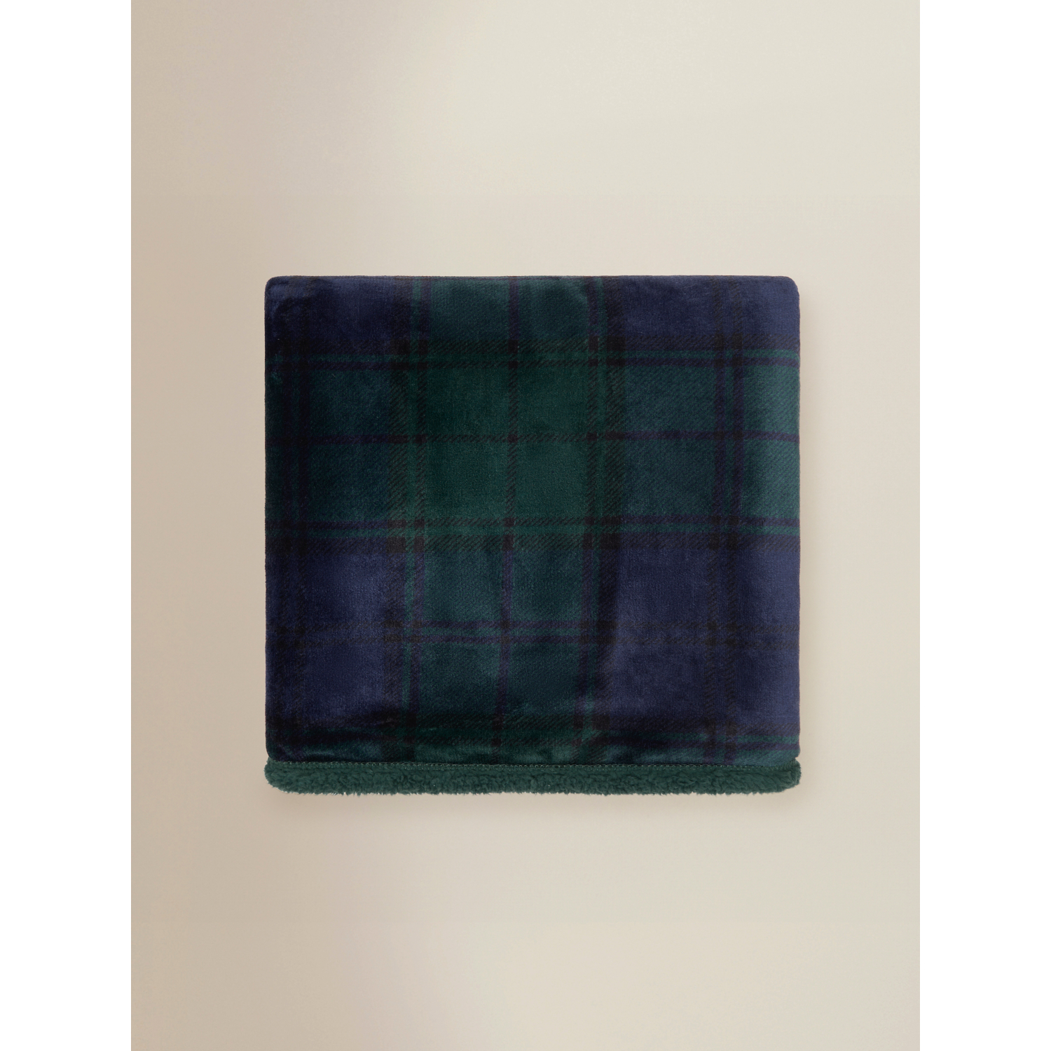 George Navy Check Sherpa Throw 120X150cm