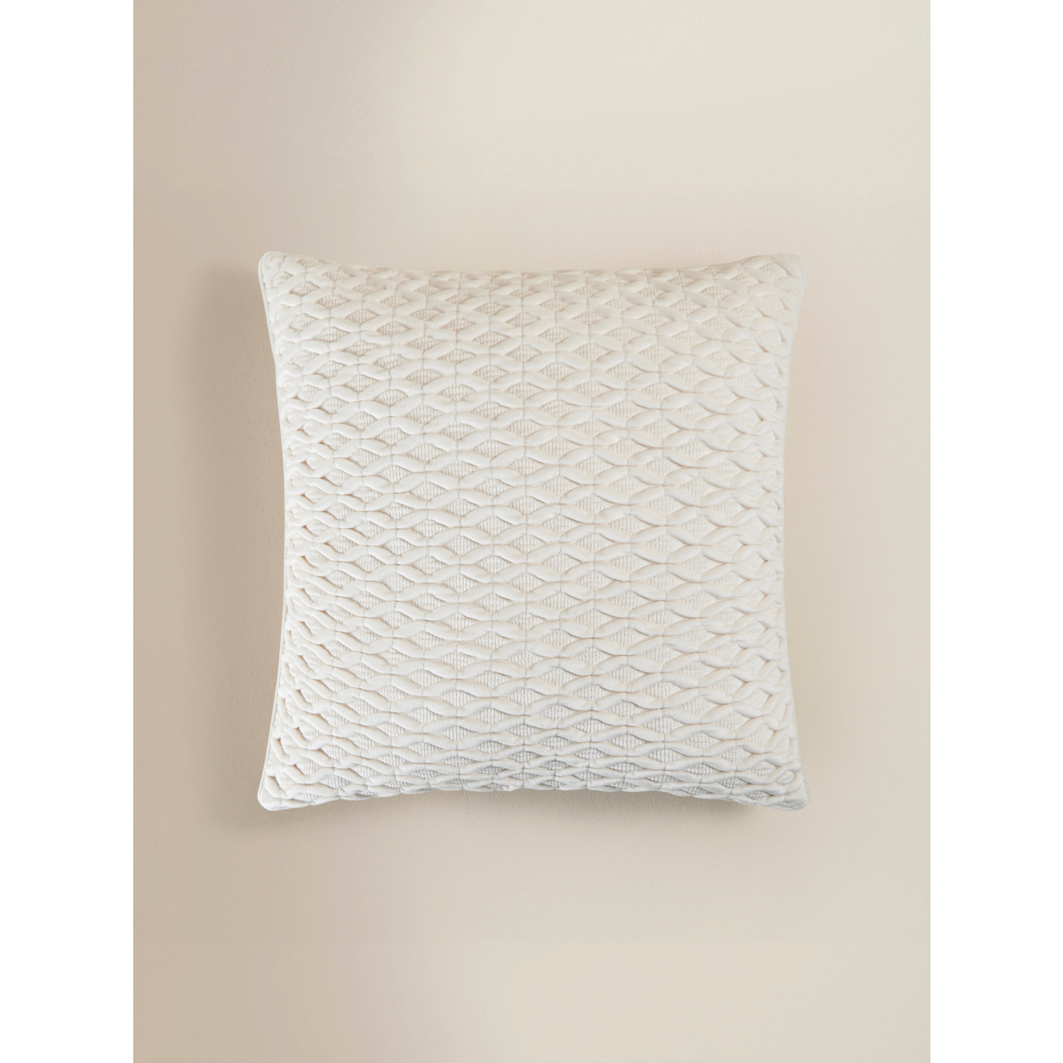George Natural Velvet Quilted Cushion