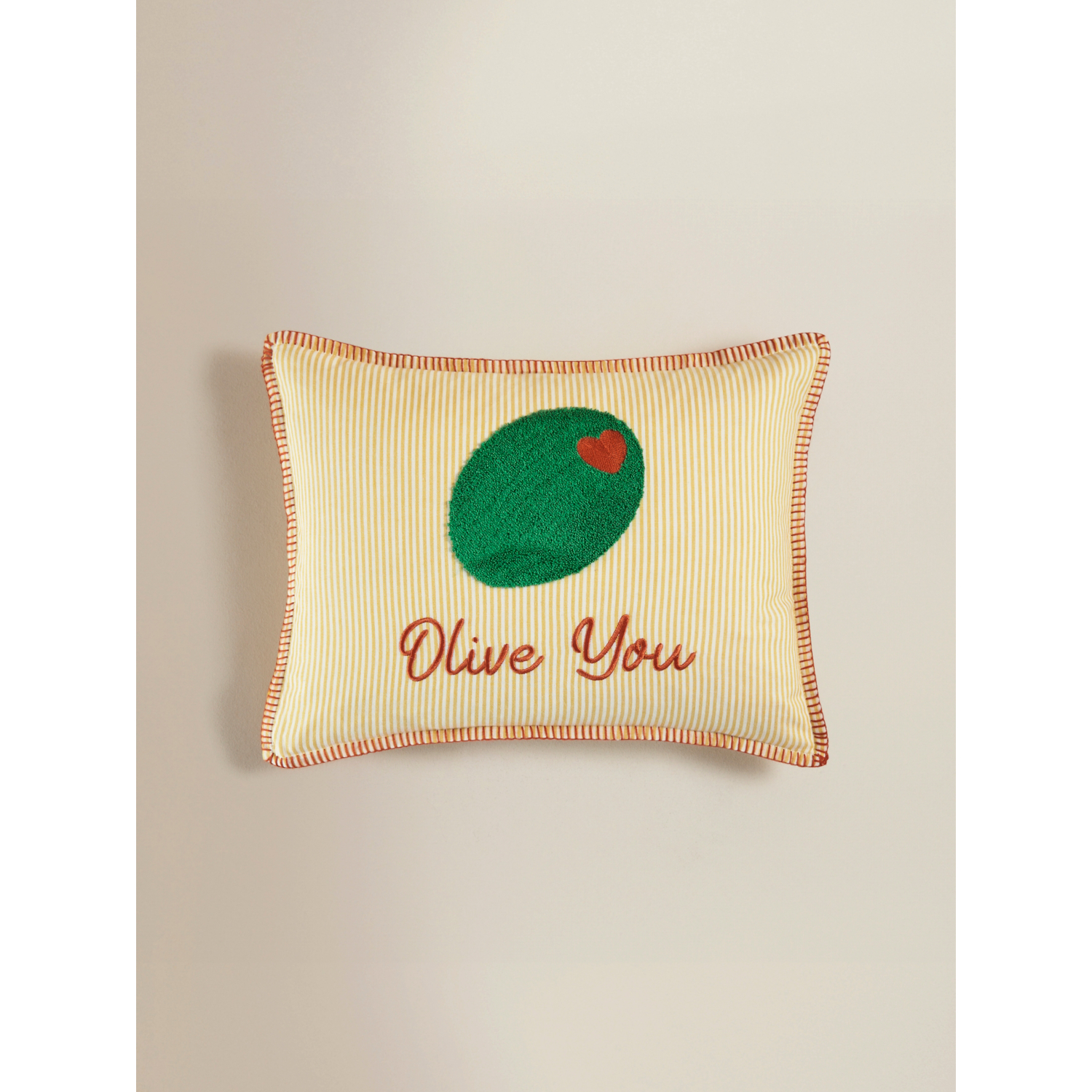 George Multi 'Olive You' Slogan Cushion