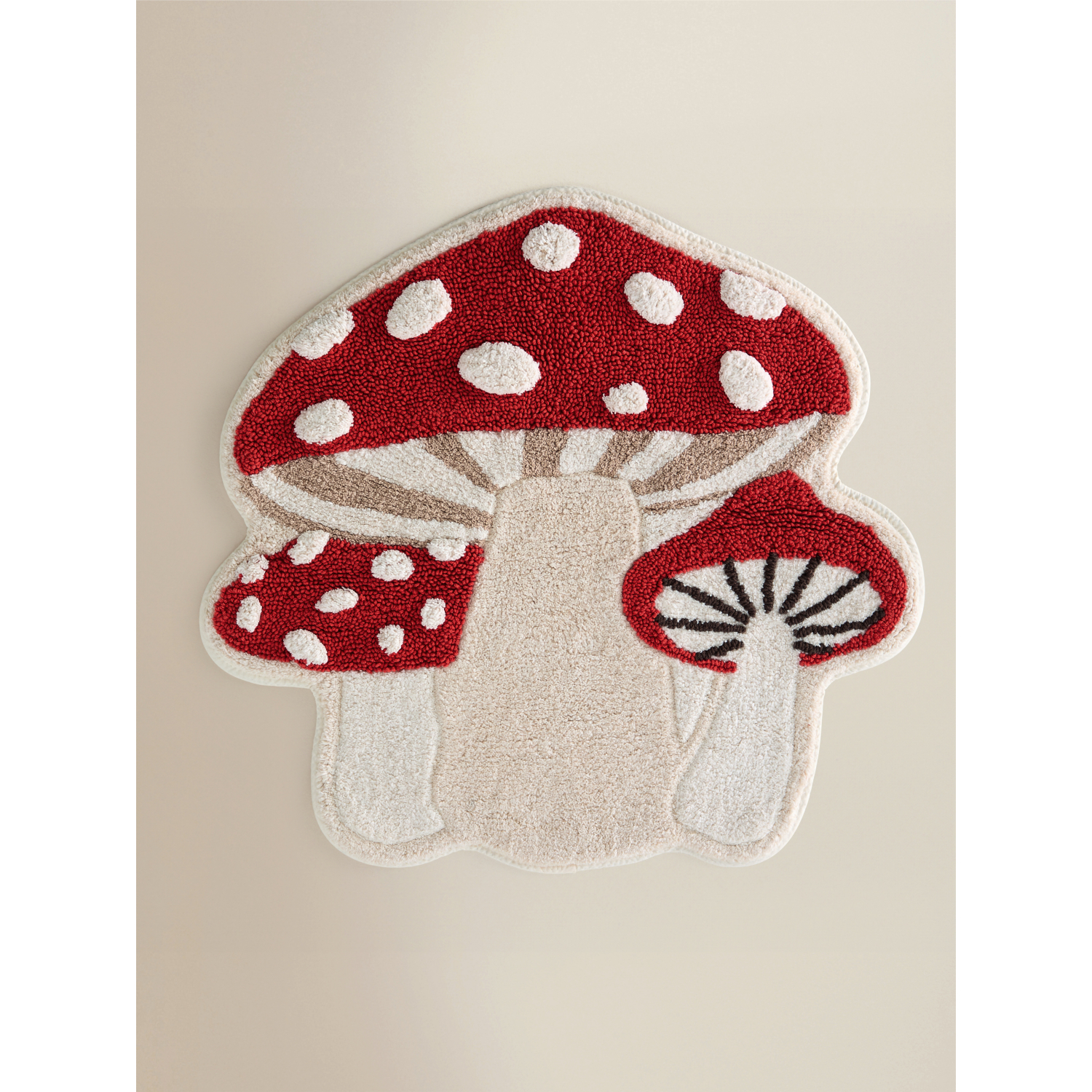 George Multi Toadstool Cream & Red Bath Mat