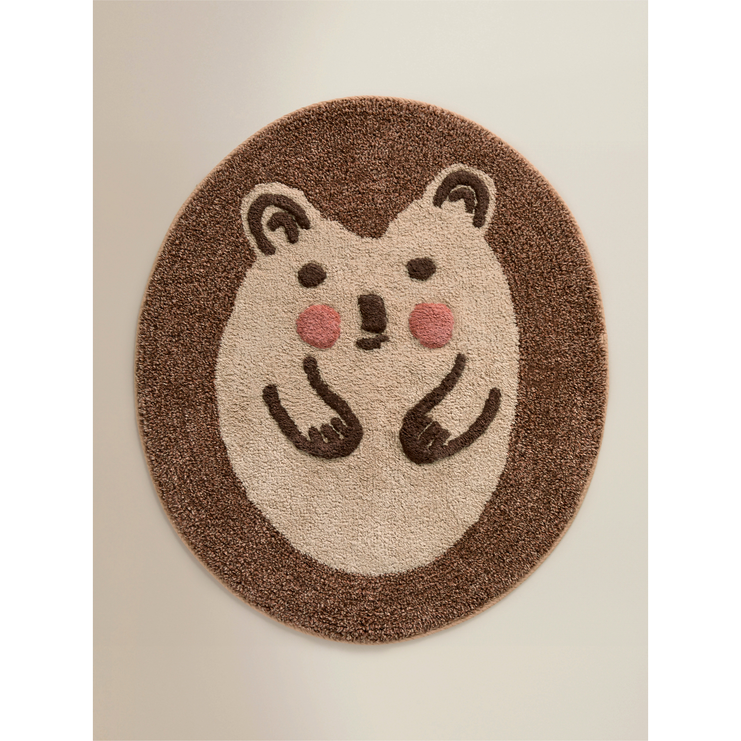 George Multi Green & Natural Hedgehog Cotton Bath Mat