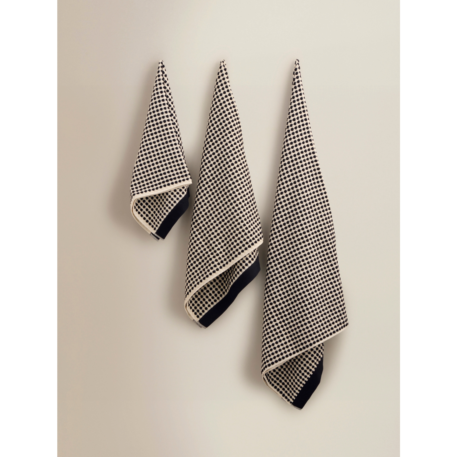 George Black & White Monochrome Textured Dot Cotton Towel Range