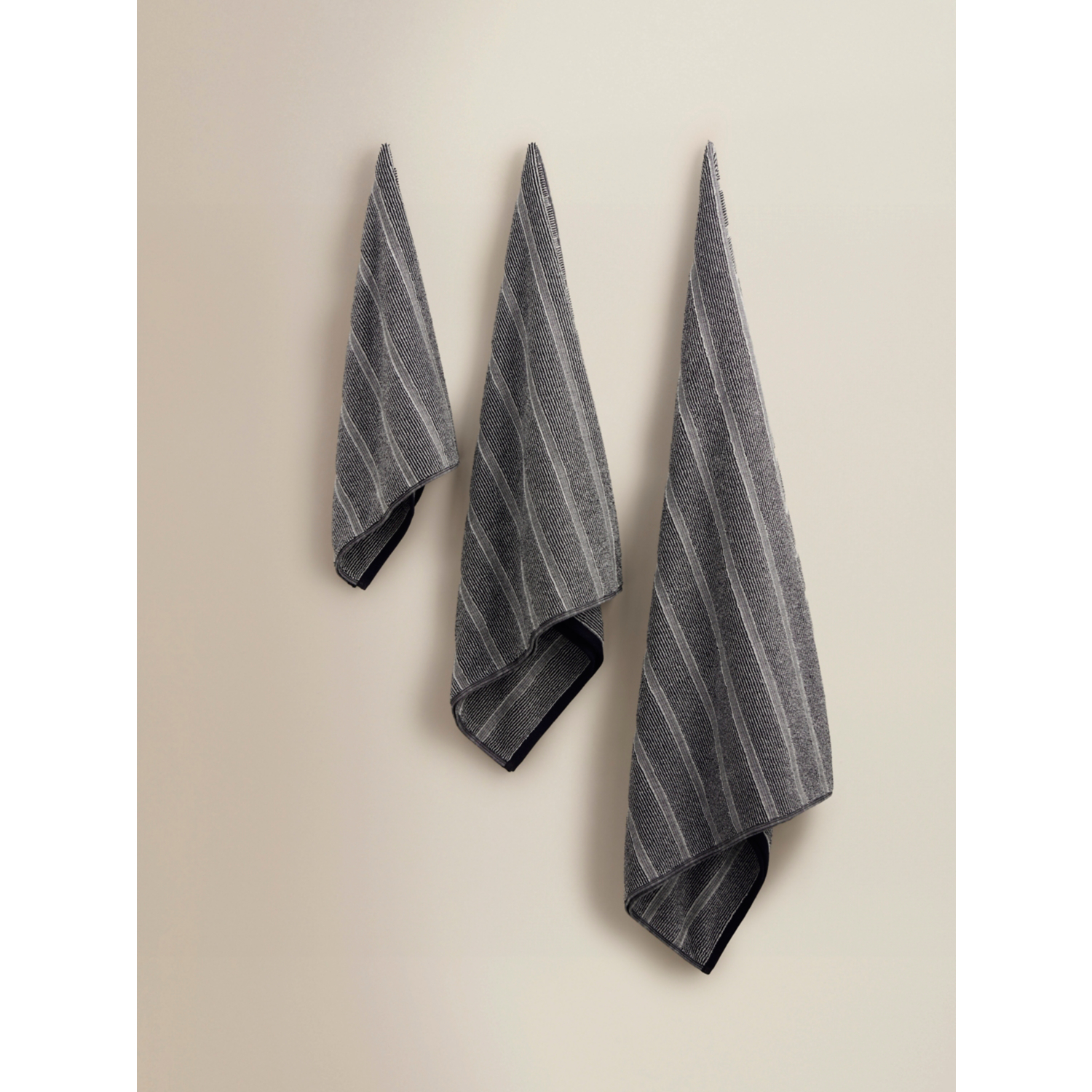 George Black & White Monochrome Textured Stripe Cotton Towel Range