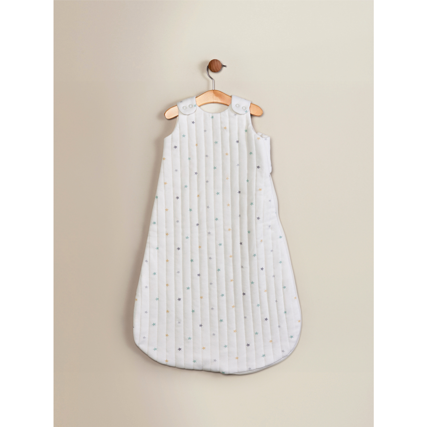 George Cream Star Quilted Jersey Cotton Sleeping Bag - 2.5 Tog