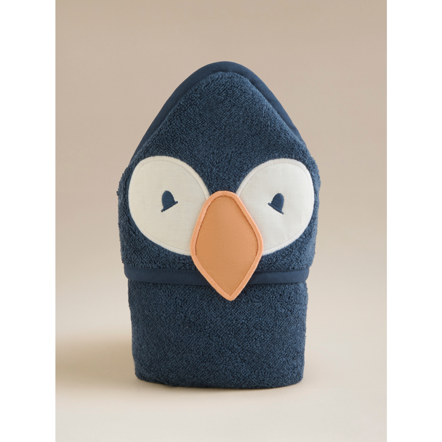 George Navy Puffin Cotton Hooded Towel