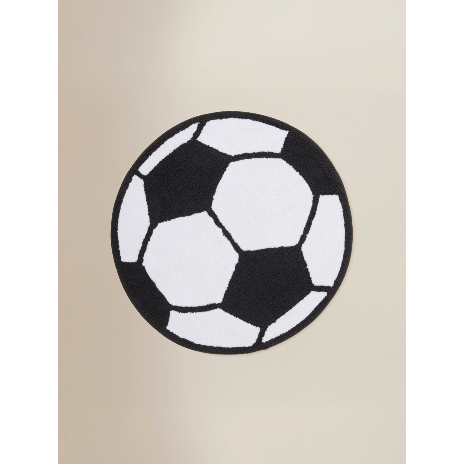 George Black & White Football Rug