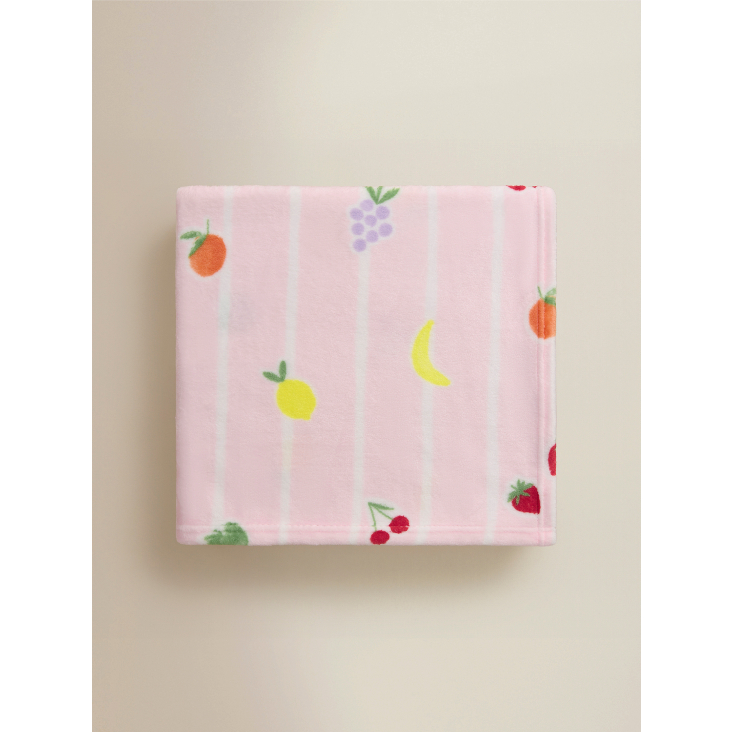 George Pink & White Mixed Fruit Fleece Blanket - 120Cm X 150Cm