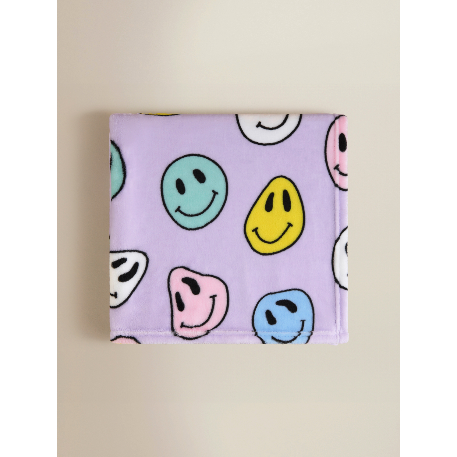 George Lilac Smiley Face Fleece - 120Cm X 150Cm
