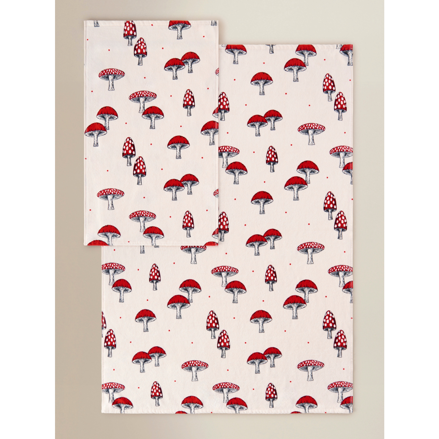 George Multi Cream & Red Toadstool Cotton Towel Range