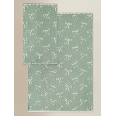 George Green & Cream Bow Cotton Towel Range