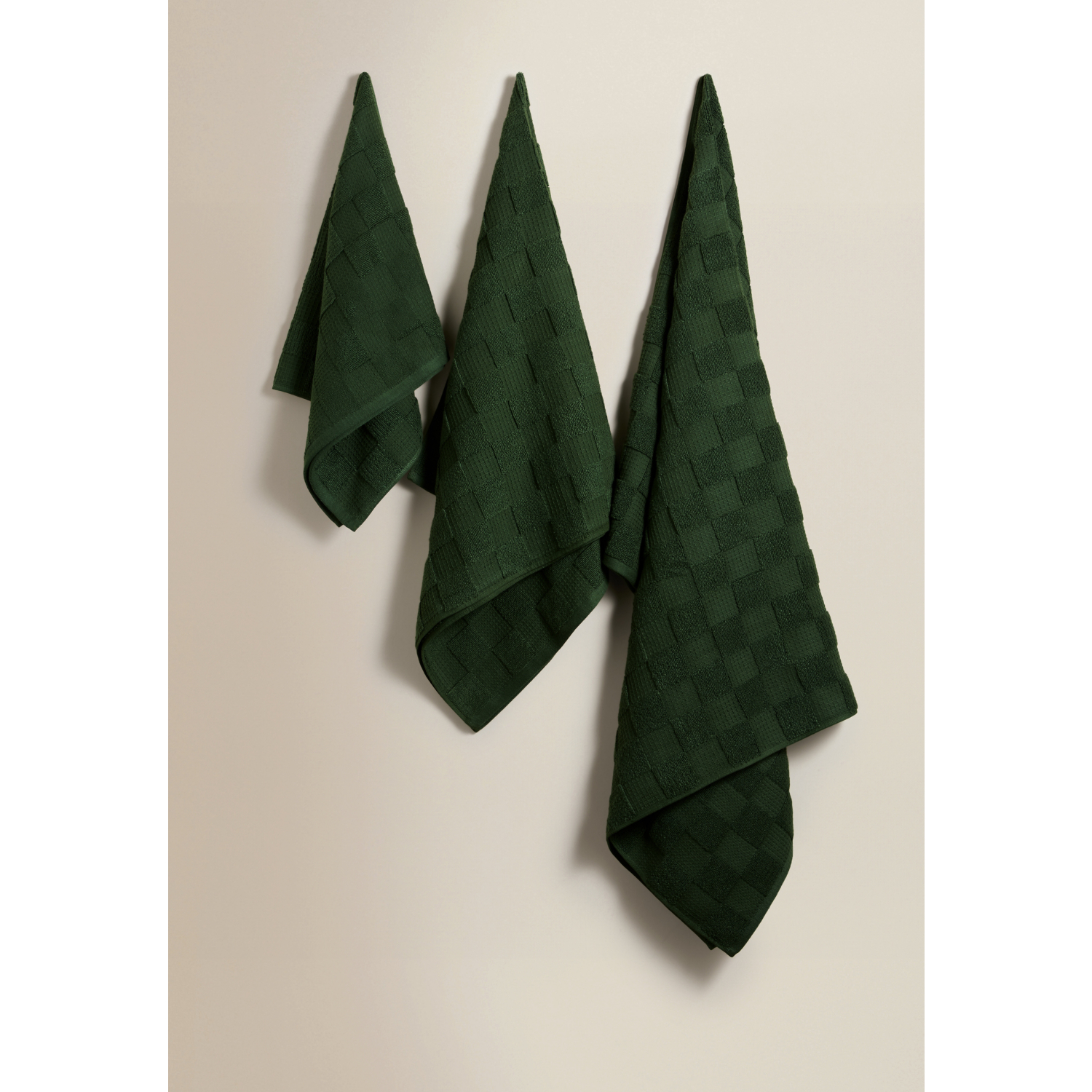 George Green Waffle Checkerboard Cotton Towel Range