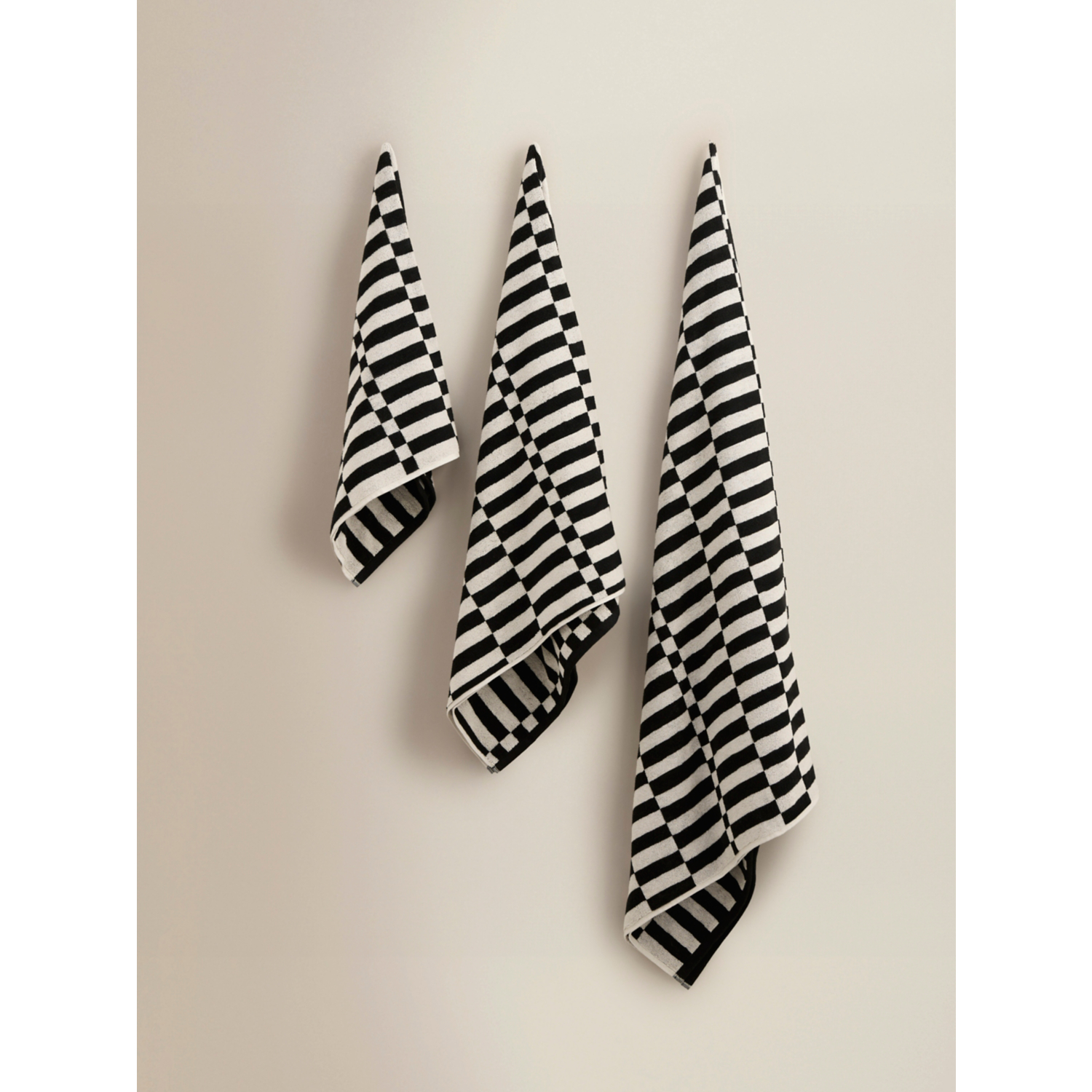 George Black & White Checkerboard Cotton Super-Soft Towel & Bath Mat Range