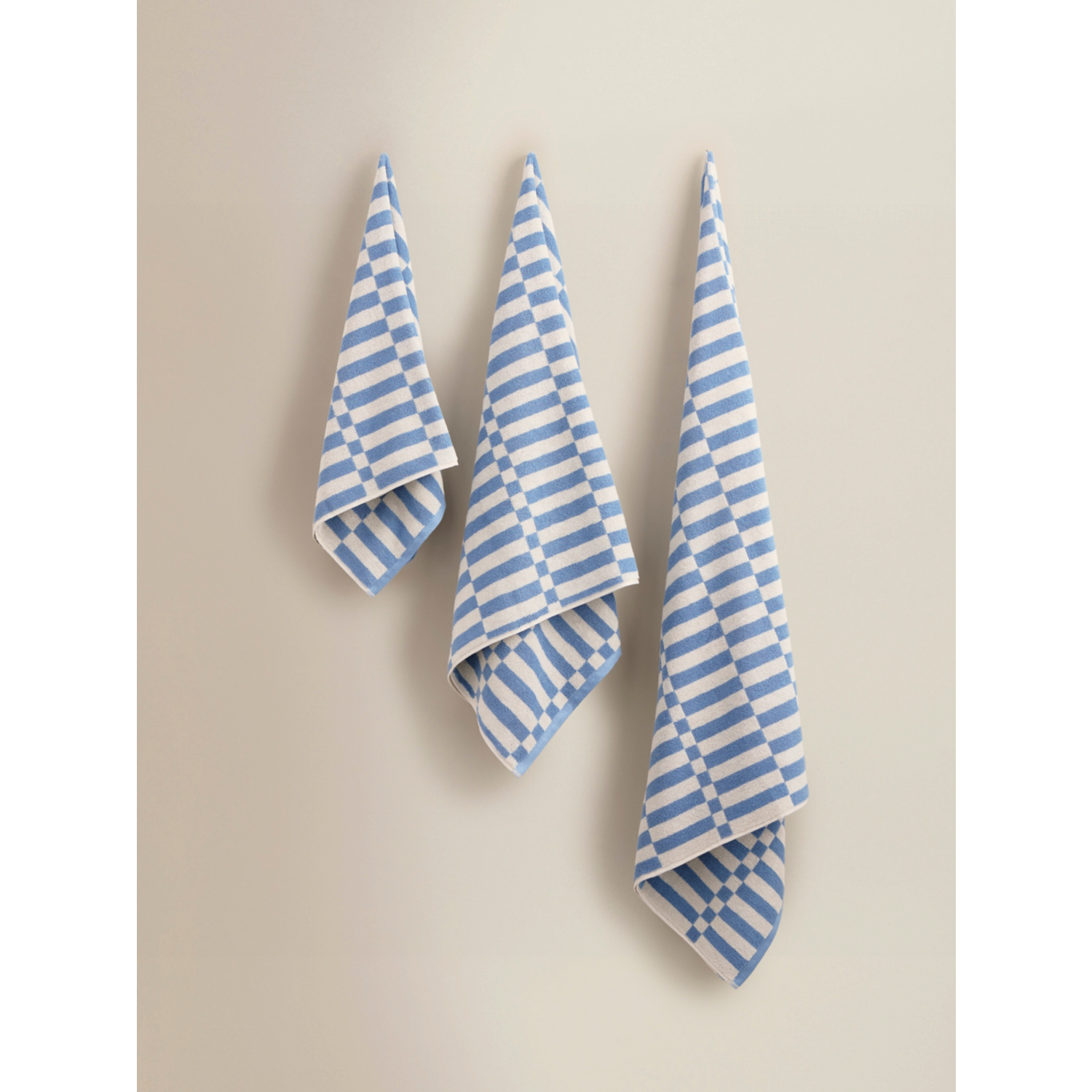 George Blue Split Checkerboard Cotton Towel Range