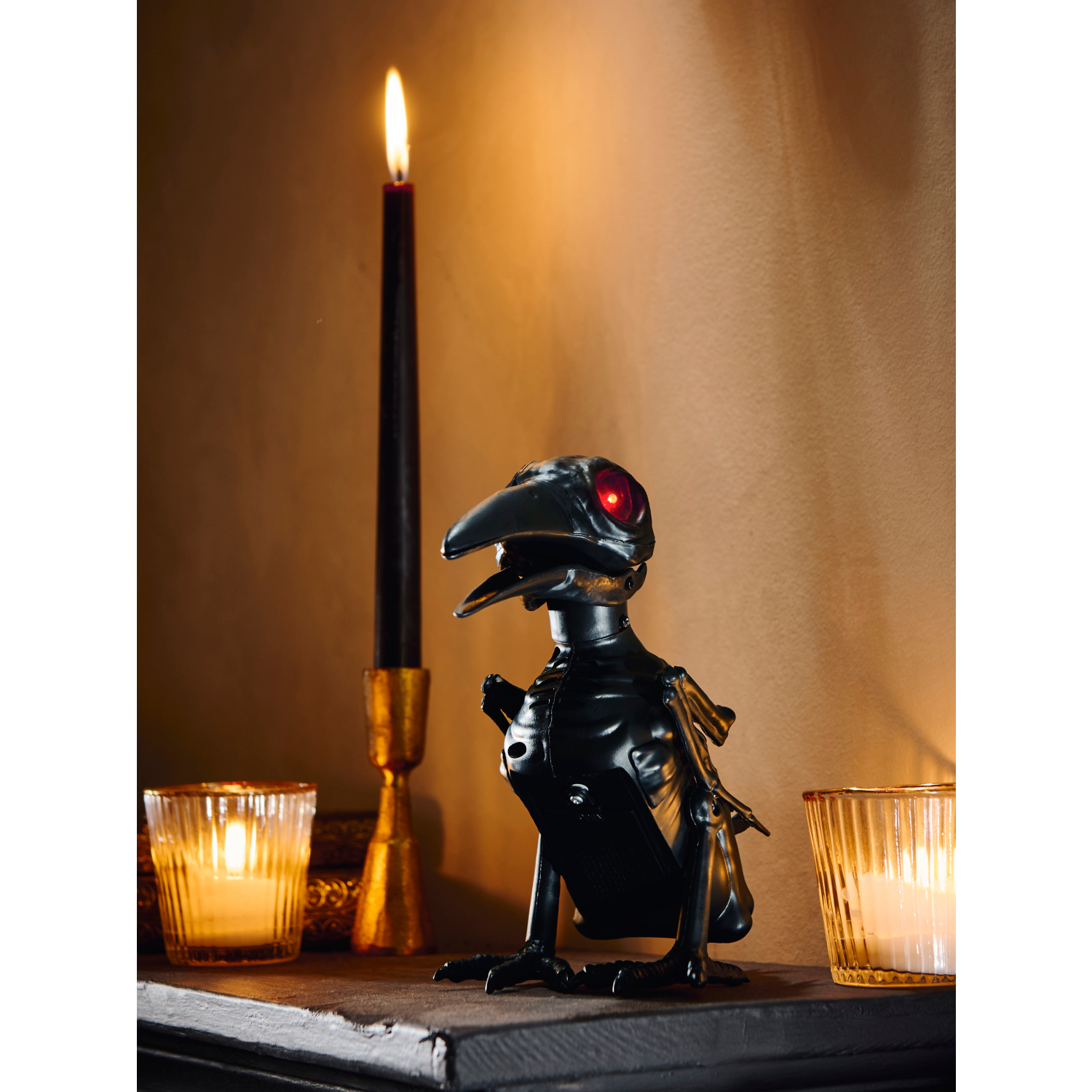 George White Halloween Light Up Mini Barking Skeleton Raven