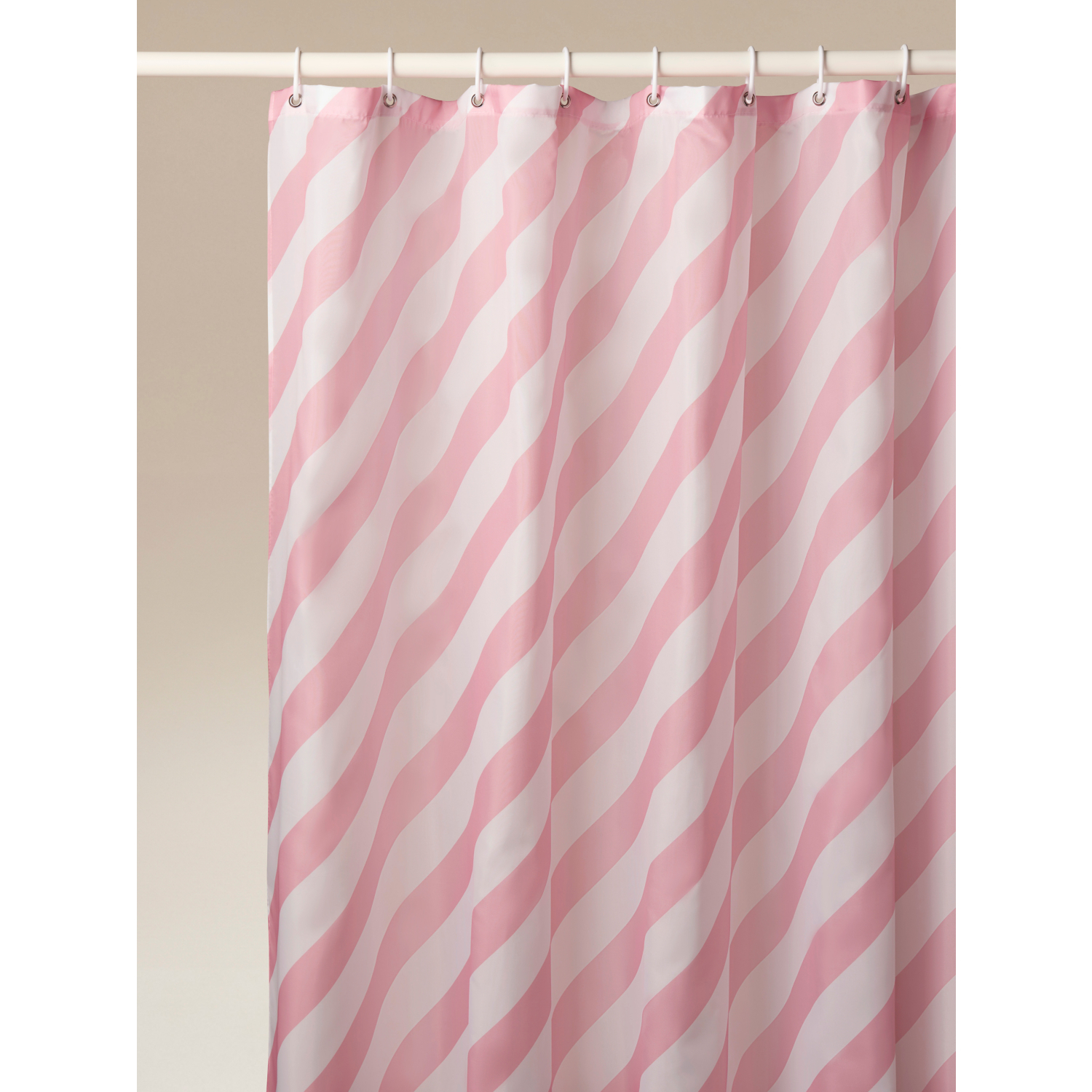 George Pink Diagonal Stripe Shower Curtain