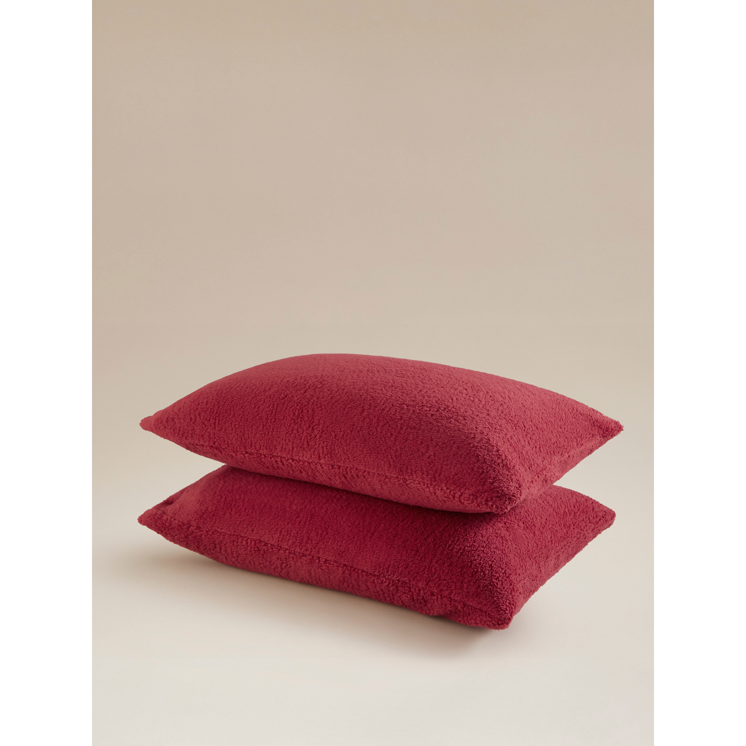 George Red Plain Teddy Pillowcase Pair