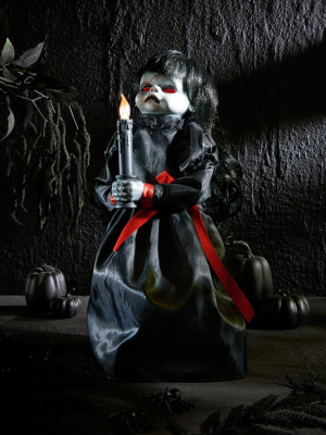 Halloween Animated 1ft Light Up Haunted Doll Decoration