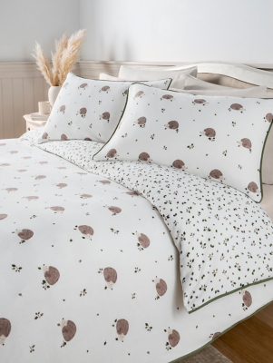 Stacey Solomon Hedgehog Piping Brushed Cotton Duvet Set Home