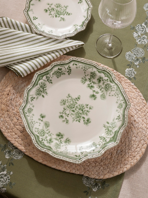 Stacey Solomon Green White Rose Dinner Plate