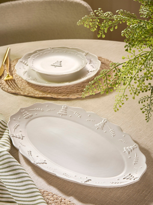 Stacey Solomon White Textured Christmas Tree Platter