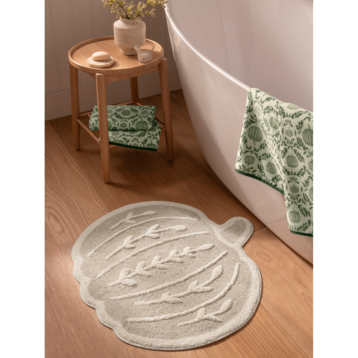George Natural Stacey Solomon Pumpkin Cotton Bath Mat