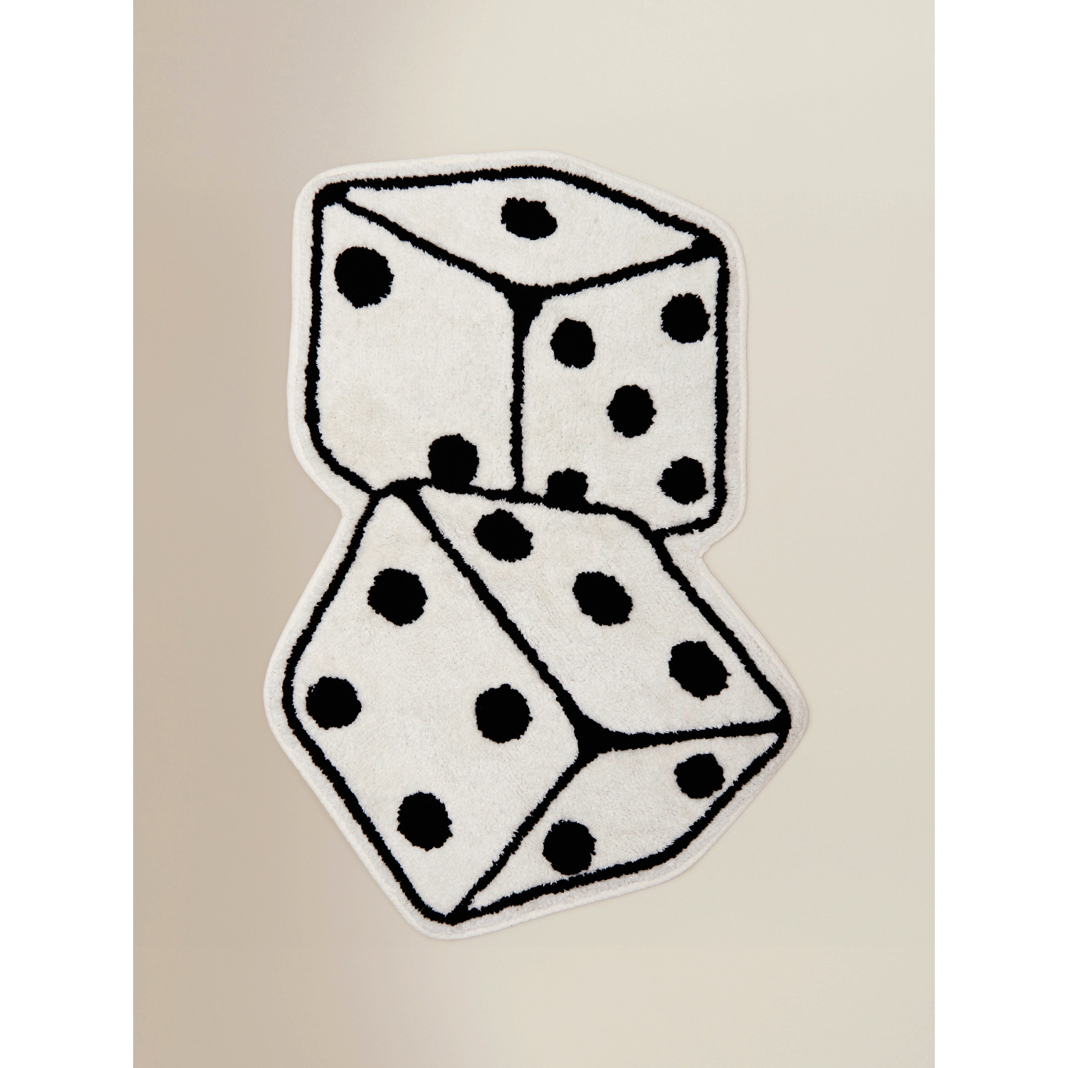 George Black & White Monochrome Dice Cotton Runner Bath Mat