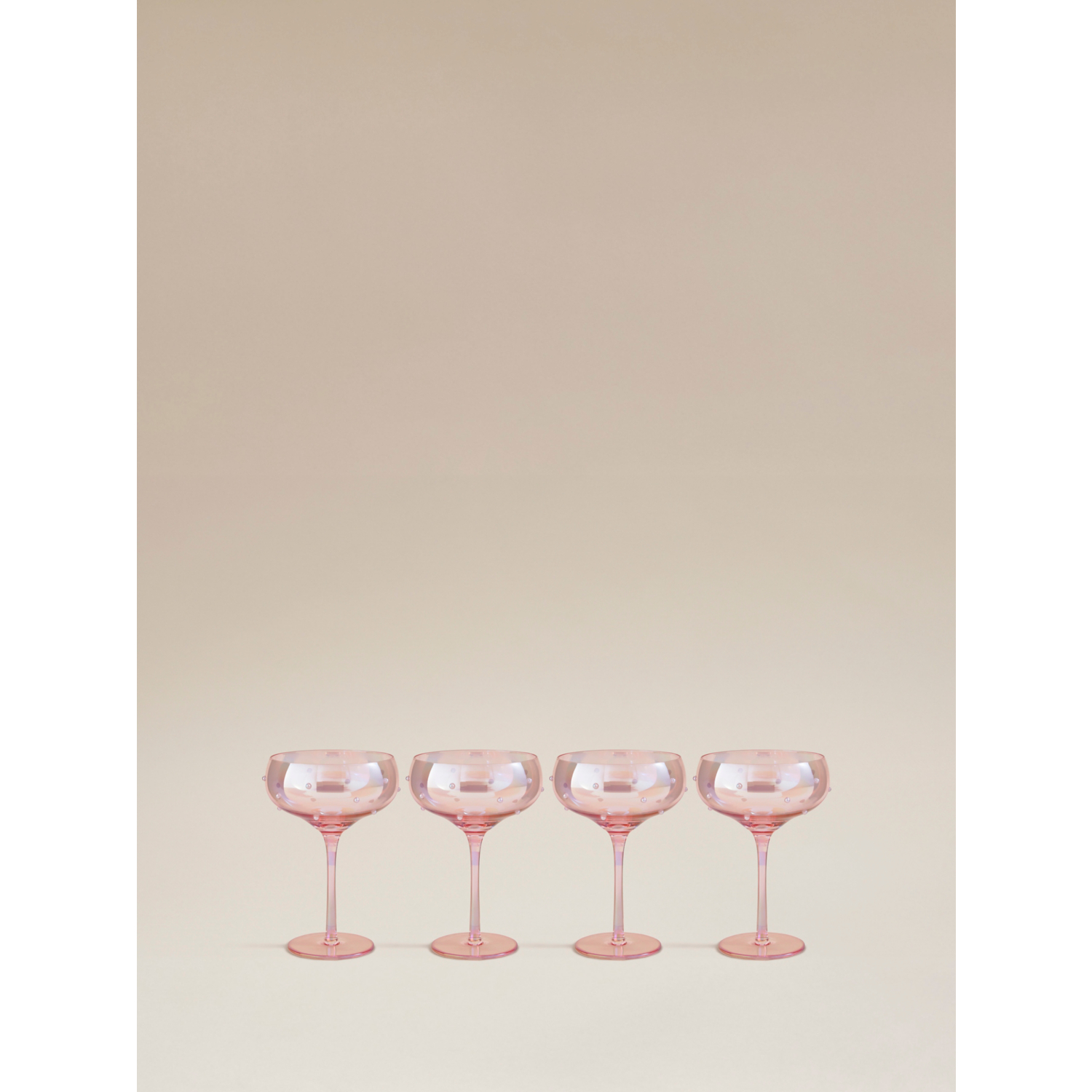 George Pink Iridescent Dotted Coupe Glass - Set Of 4