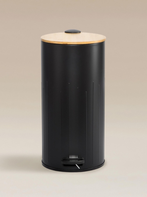 Black Scandi Style Pedal Bin 30L | Home | George at ASDA
