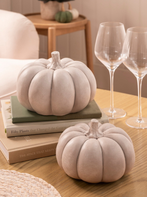 Stacey Solomon Stone-Effect Pumpkin Ornament - Set of 2 | Home