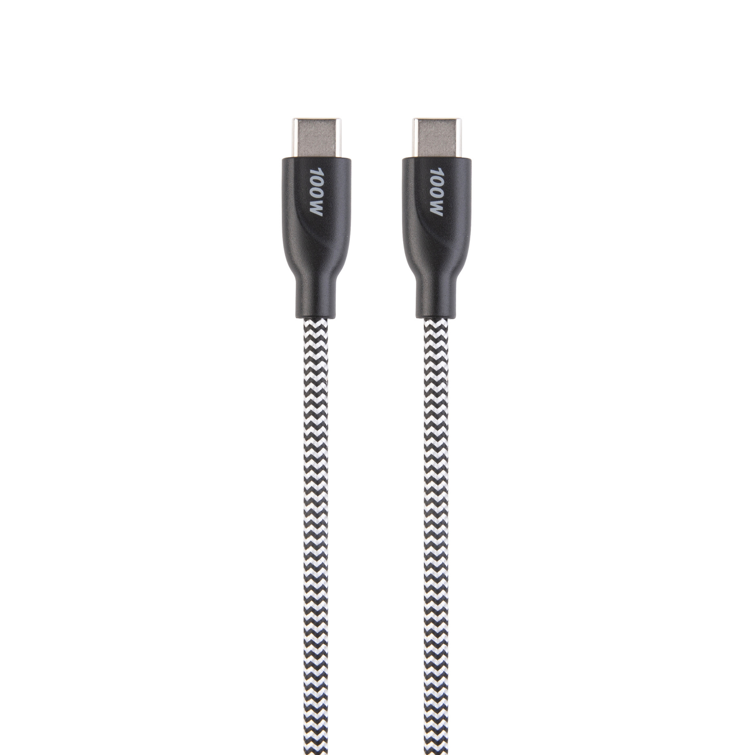 Asda Black Tech 100W Braided Usb C To Usb C Cable - 1.8M