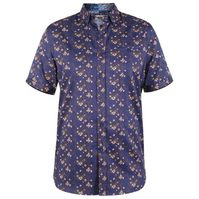 Duke  D555 Kingston  men's Short sleeved Shirt in Blue