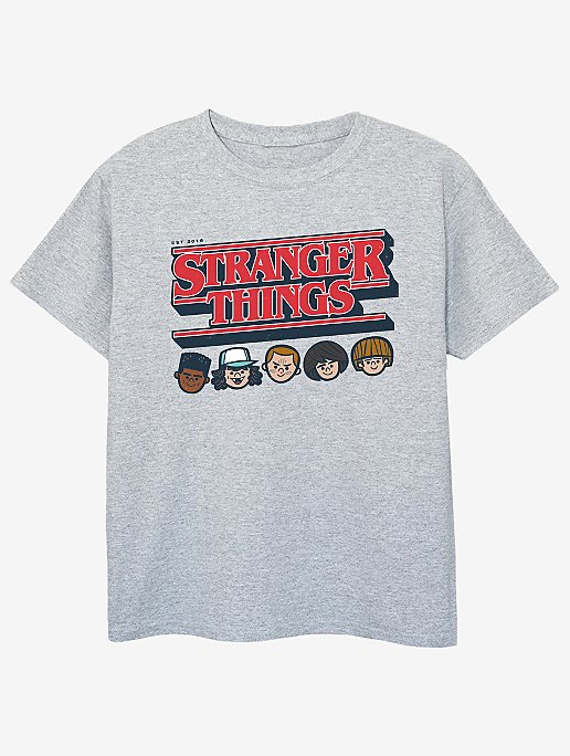 NW2 Stranger Things Logo Kids Grey Printed T-Shirt | Kids | George at ASDA
