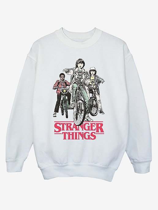 NW2 Stranger Things Retro Bikers Kids White Sweatshirt | Kids | George ...
