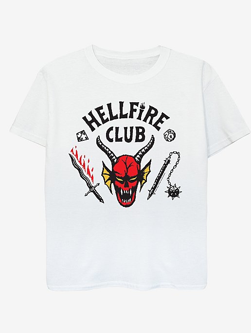 NW2 Stranger Things Hellfire Club Kids White T-Shirt | Kids | George at ASDA