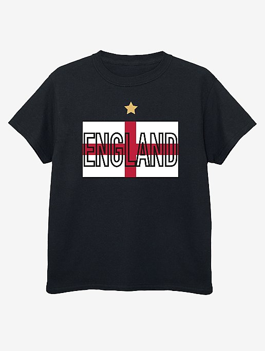 NW2 Football England Flag Kids Black T-Shirt | Kids | George at ASDA