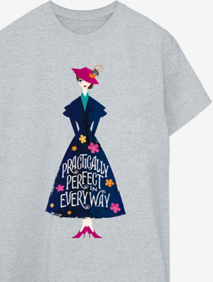 NW2 Mary Poppins Perfect Slogan Adult Grey T-Shirt