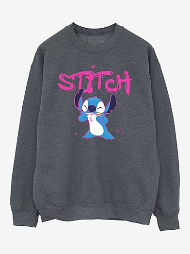 Oversized Sweatshirt - Dark gray/Lilo & Stitch - Kids