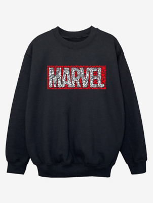 NW2 Marvel Hearts Logo Kids Black Printed Sweatshirt | Kids | George at ...