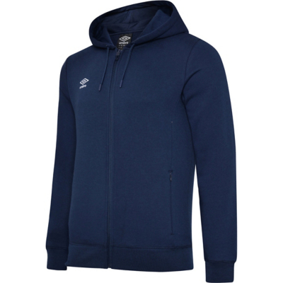 George Umbro White Club Leisure Full Zip Hoodie - Navy