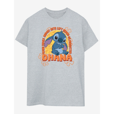 George NW2 Disney Lilo & Stitch Ohana Slogan Adult Grey T-Shirt