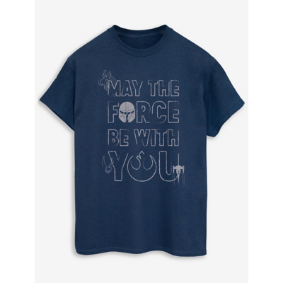 George NW2 Star Wars The Mandalorian Slogan Adult Navy T-Shirt