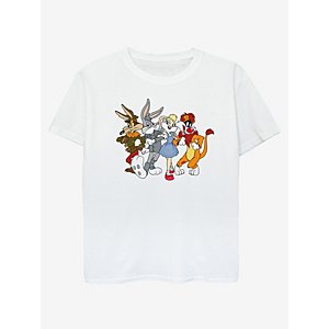 NW2 WB George | White 100 Tunes Oz Printed T-Shirt ASDA Looney Kids Kids at 
