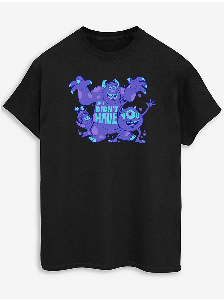 NW2 Disney 100 Monsters Slogan Adult Black Printed T-Shirt, Men