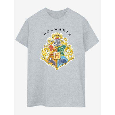 George NW2 Harry Potter Hogwarts Emblem Adult Grey T-Shirt