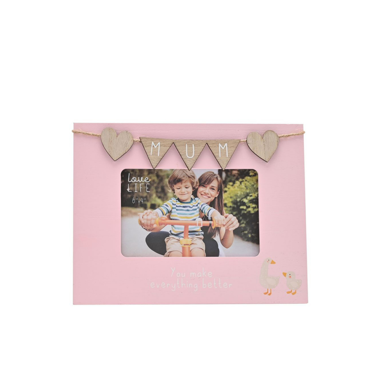 George Pink Love Life 6 X 4 Frame With Bunting - Mum