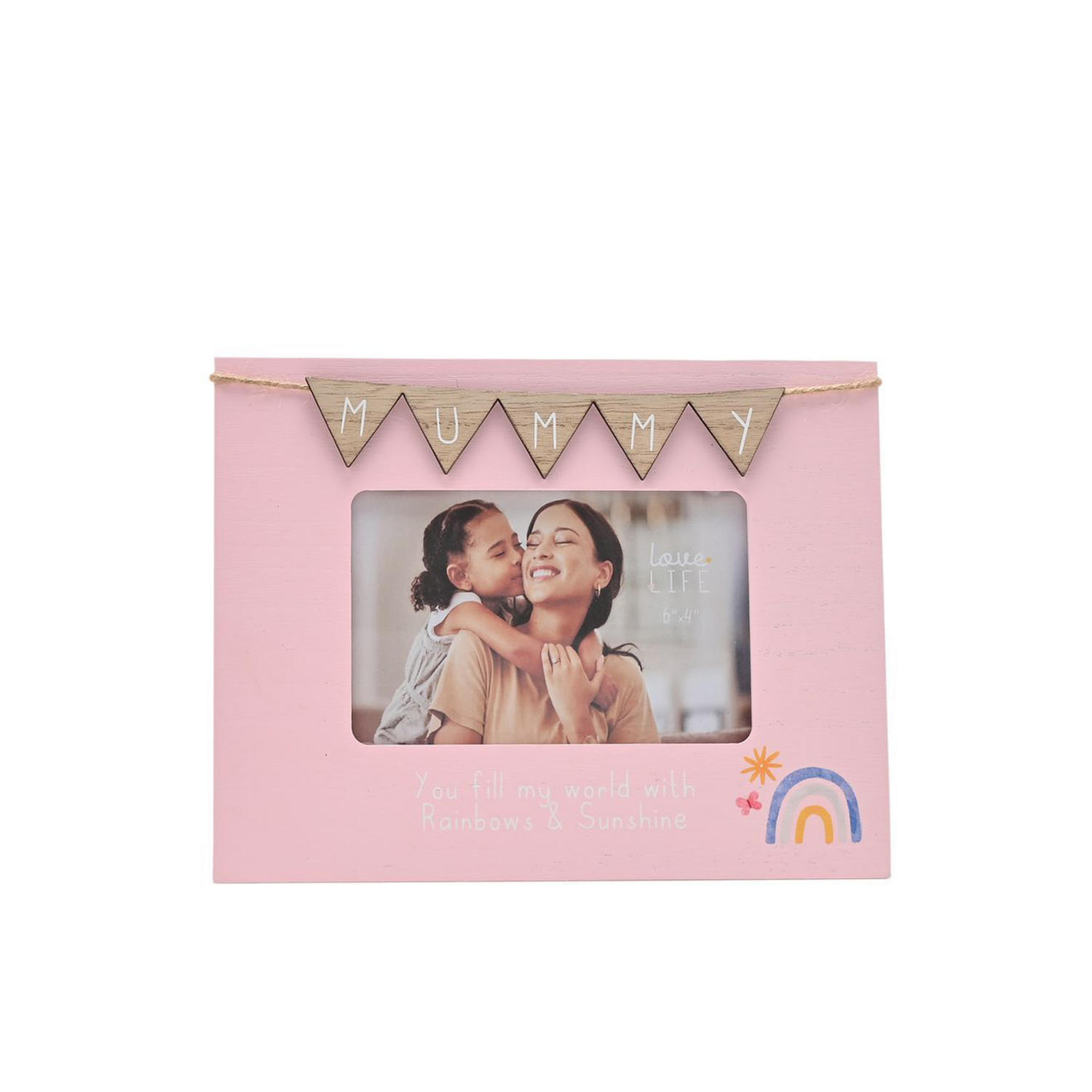 George Pink Love Life 6 X 4 Frame With Bunting - Mummy