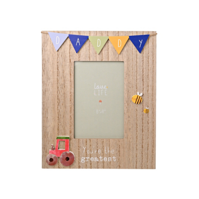 Uniqueful Daddy Love Life Bunting Decorative Photo Frame - Brown